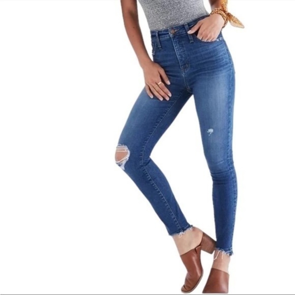 Madewell Curvy High Rise Skinny Distressed Jeans